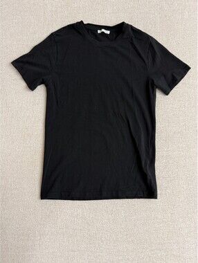 ZARA Mens Medium Black Basic Short Sleeve Crew Neck T-Shirt Tee